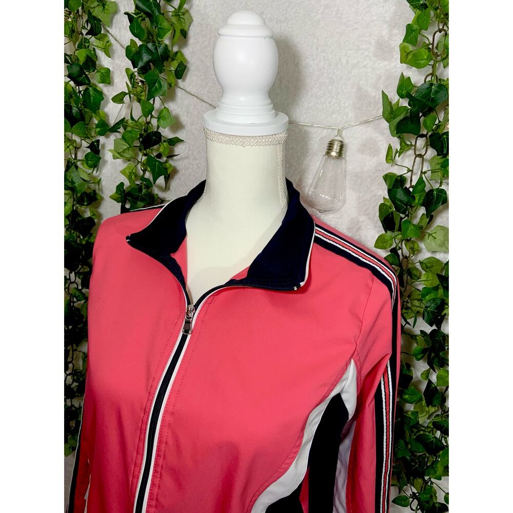 Sb Active Lightweight Track Jacket Pink Navy Stri… - image 3